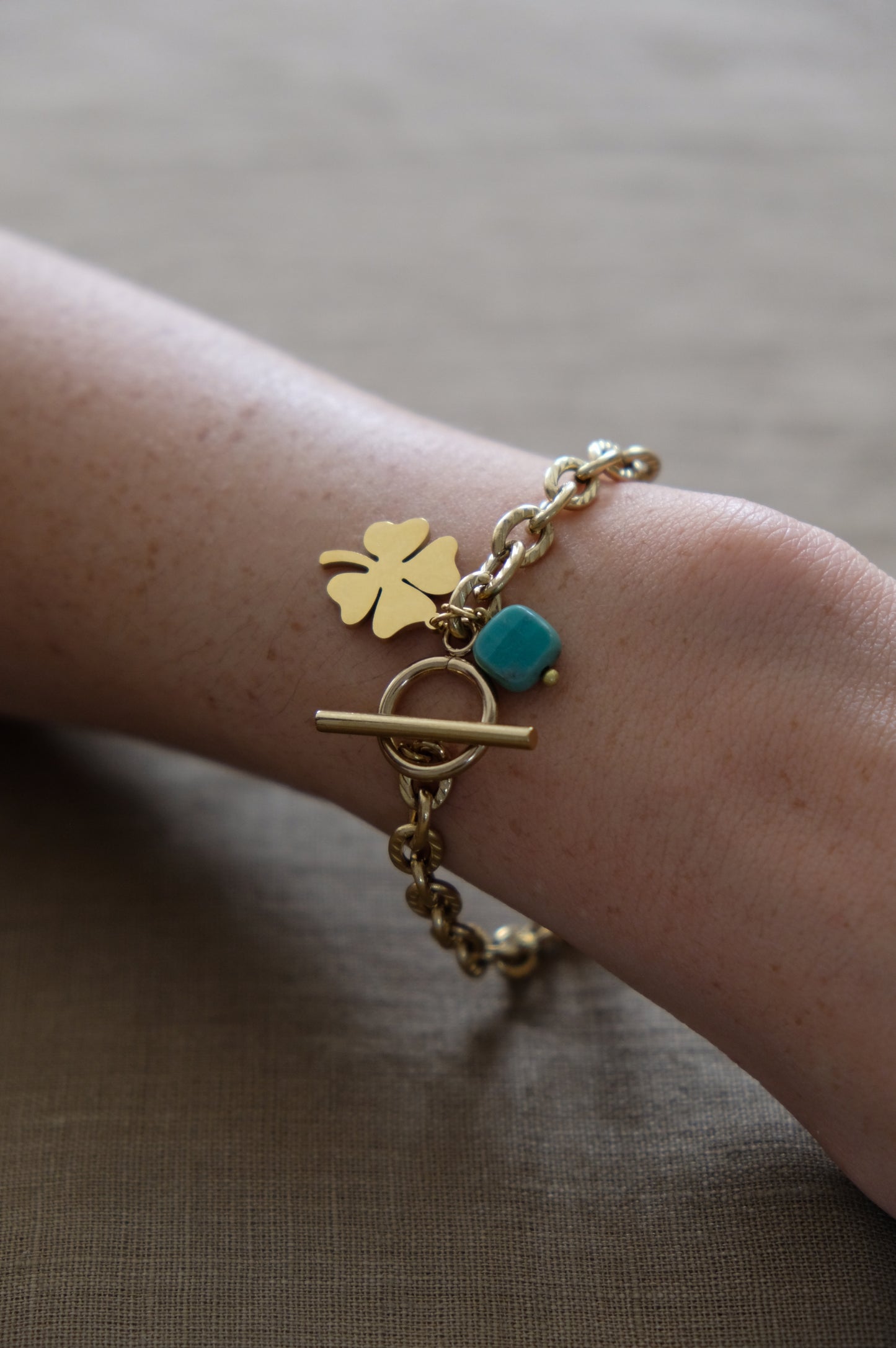 Bracciale QUADRIFOGLIO e PIETRA
