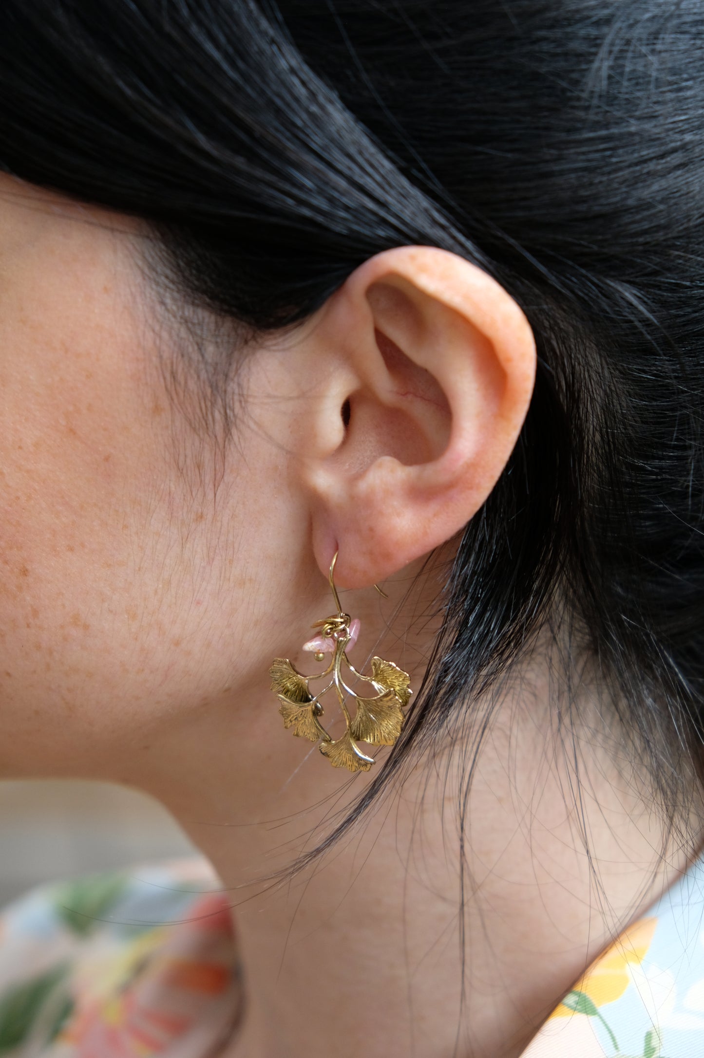 PINK GINKGO Earrings